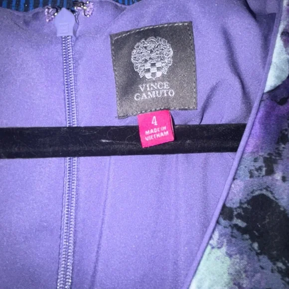 Vince Camuto Floral Purple and Green Women's Dress - Picture 2 of 4